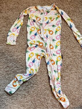 Millie & Roo Pineapple Bamboo Zippy Sleeper pajamas
